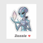 Mystieke Alien Sticker (Vel)