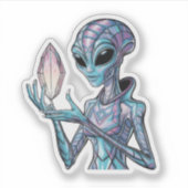 Mystieke Alien Sticker (Voorkant)
