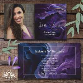 Mystieke Amethist Hemelse Reiki Meditatie Yoga Visitekaartje