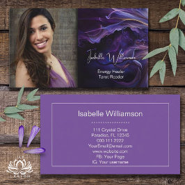 Mystieke Amethist Hemelse Reiki Meditatie Yoga Visitekaartje
