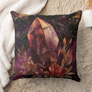 Mystieke Amethyst Kristal Bloem Galaxy Kunst (1) Kussen