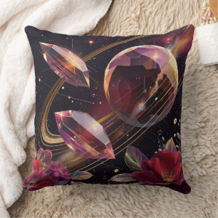 Mystieke Amethyst Kristal Bloem Galaxy Kunst (3) Kussen