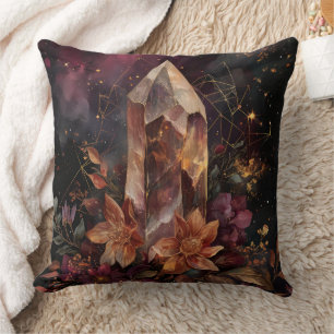 Mystieke Amethyst Kristal Bloemsterrenstelsel Kuns Kussen