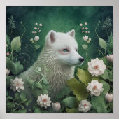 Mystieke Arctic Fox Wall Art | betoverend bos Poster (Voorkant)