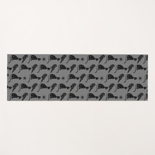 Mystieke Astrologie Black Cat Raven Stars Yogamat (Voorkant (horizontaal))