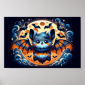 Mystieke Bat Guardian: Halloween Art Print Poster (Voorkant)