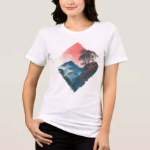 Mystieke Berg Dieprode Maan Zen Kunst