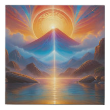Mystieke bergen Zen Sunrise Abstract