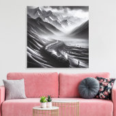 Mystieke bergrails: de Odyssey van een stoomtrein Canvas Afdruk (Insitu (Woonkamer))