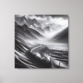 Mystieke bergrails: de Odyssey van een stoomtrein Canvas Afdruk