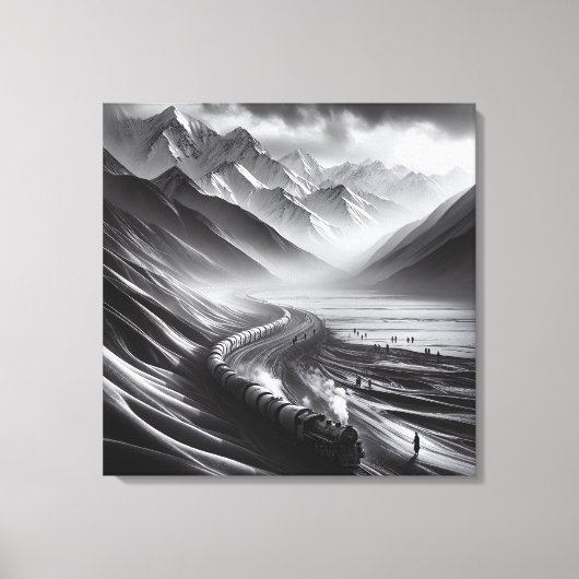 Mystieke bergrails: de Odyssey van een stoomtrein Canvas Afdruk (Voorkant)