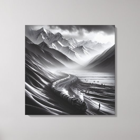 Mystieke bergrails: de Odyssey van een stoomtrein Canvas Afdruk (Voorkant)