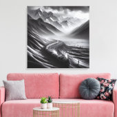 Mystieke bergrails: de Odyssey van een stoomtrein Canvas Afdruk (Insitu (Woonkamer))