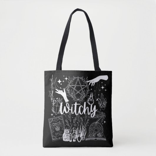 Mystieke Betovering: Witchy Design Delight Tote Bag (Voorkant)