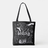 Mystieke Betovering: Witchy Design Delight Tote Bag (Achterkant)