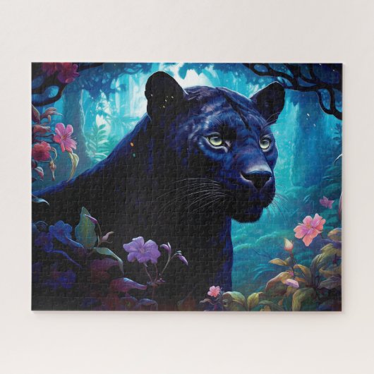 Mystieke Black Panther Natuur thema fantasy Legpuzzel (Horizontaal)