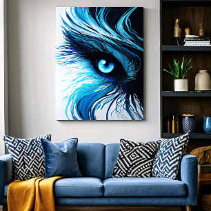 Mystieke Blauwe Blik: De Kunst Die Hypnotiseert Canvas Afdruk