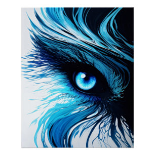 Mystieke Blauwe Blik: De Kunst Die Hypnotiseert Perfect Poster