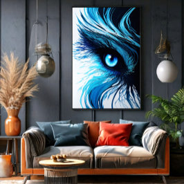 Mystieke Blauwe Blik: De Kunst Die Hypnotiseert Poster