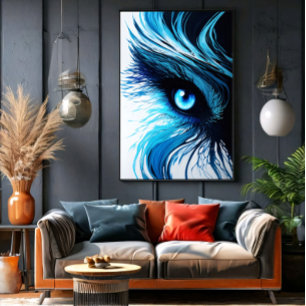 Mystieke Blauwe Blik: De Kunst Die Hypnotiseert Poster