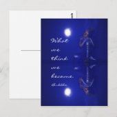 Mystieke blauwe Boeddha reflectie met citaat Briefkaart (Voorkant / Achterkant)