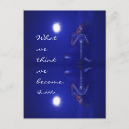 Mystieke blauwe Boeddha reflectie met citaat Briefkaart