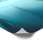 Mystieke Blauwe Draak Kijkend naar Reflectie in Wa Poster (Hoek)