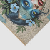 Mystieke blauwe dromer met kantmasker | lente tissuepapier (Detail)