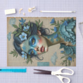 Mystieke blauwe dromer met kantmasker | lente tissuepapier (Craft)