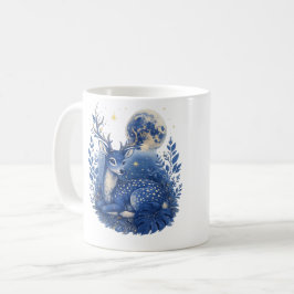Mystieke blauwe hertenmok. koffiemok