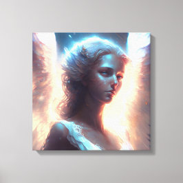 Mystieke Blauwe Ogen Engel Canvas Afdruk