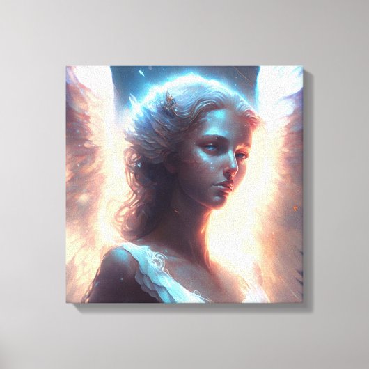 Mystieke Blauwe Ogen Engel Canvas Afdruk (Voorkant)