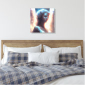 Mystieke Blauwe Ogen Engel Canvas Afdruk (Insitu (Slaapkamer))