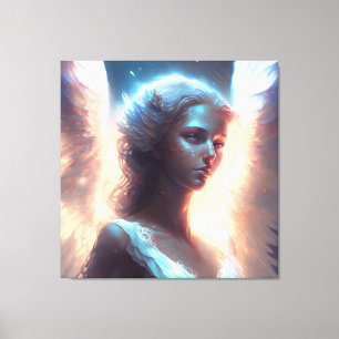Mystieke Blauwe Ogen Engel Canvas Afdruk