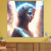 Mystieke Blauwe Ogen Engel Canvas Afdruk (Insitu (Woonkamer))