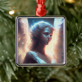 Mystieke Blauwe Ogen Engel Metalen Ornament