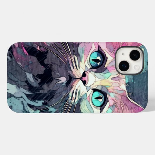 Mystieke Blauwe Ogen Kitten | Schattigee kat Case-Mate iPhone Case (Achterkant (horizontaal))