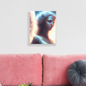 Mystieke Blauwe Oog Engel Canvas Afdruk (Insitu (Woonkamer))