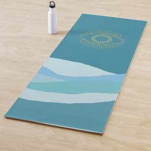 Mystieke Blauwe Schaduwen Berg Goud Grieks Oog Yogamat