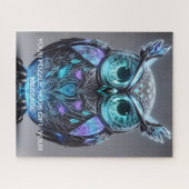 Mystieke Blauwe Uil van Licht Legpuzzel (Horizontaal)