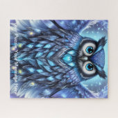 Mystieke Blauwe Uil van Licht Legpuzzel (Horizontaal)