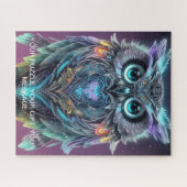 Mystieke Blauwe Uil van Licht Legpuzzel (Horizontaal)