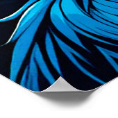 Mystieke blauwe wolf huilt bij volle maan poster (Hoek)