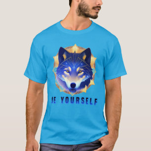 Mystieke Blauwe Wolfskop T-shirt