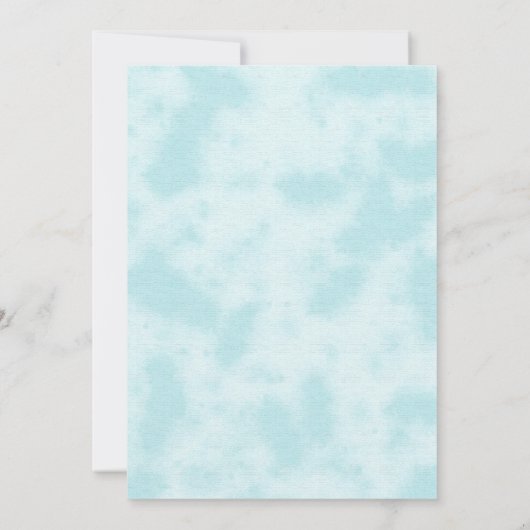 Mystieke Blauwe & Zilveren Waterverf Halve Maan Kaart (Achterkant)