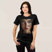 Mystieke blauwogige vrouw Portret T-shirt (Voorkant volledig)