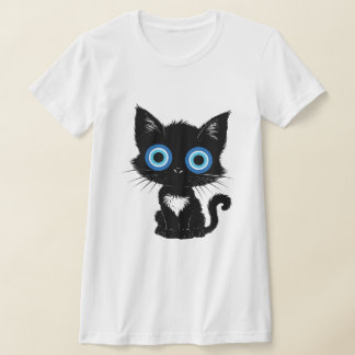 Mystieke blik Zwarte kat Boze oog T-shirt