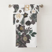 Mystieke Bloemen & Pentagram Badhanddoek Set Bad Handdoek (Insitu)
