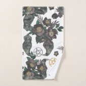 Mystieke Bloemen & Pentagram Badhanddoek Set Bad Handdoek (Handdoek)