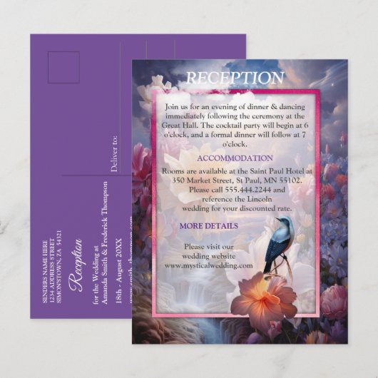 Mystieke bloemen van het bovennatuurlijke rijk aankondigingskaart (Voorkant / Achterkant)